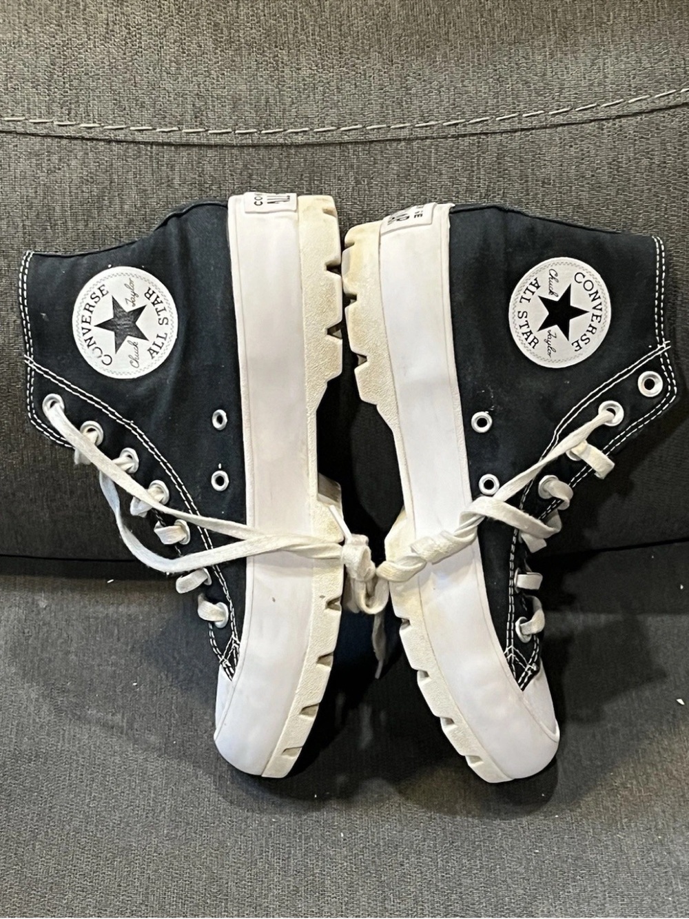 Converse All Star black  high top sneakers platform lugged size 6.5